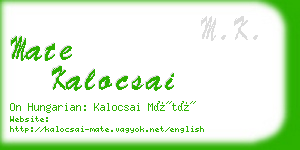 mate kalocsai business card